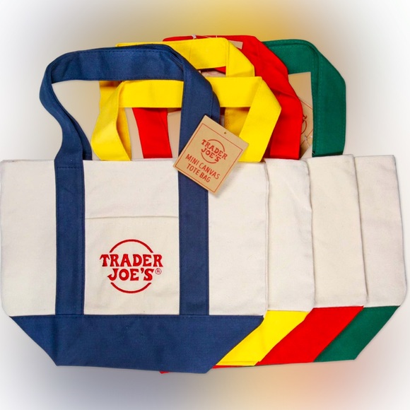 Trader Joe’s Mini Canvas Tote Bags (Set of 2; Red and Green only) - Picture 1 of 2